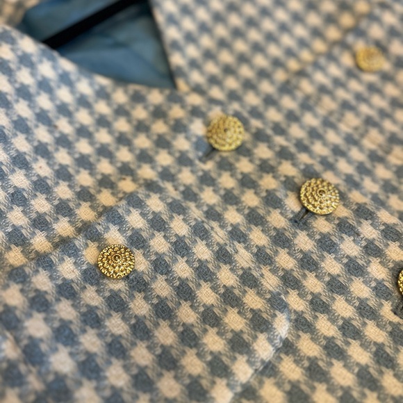90s Blue Houndstooth Suit - Picture 6 of 16